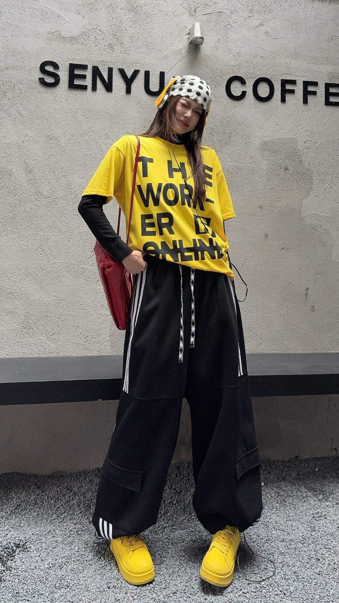 🄶🅁🄾🅄🄽🄳♾🅉🄴🅁🄾25-26SS♾無性別穿搭OverSize美式新款條紋多口袋寬口長褲(現貨優惠)