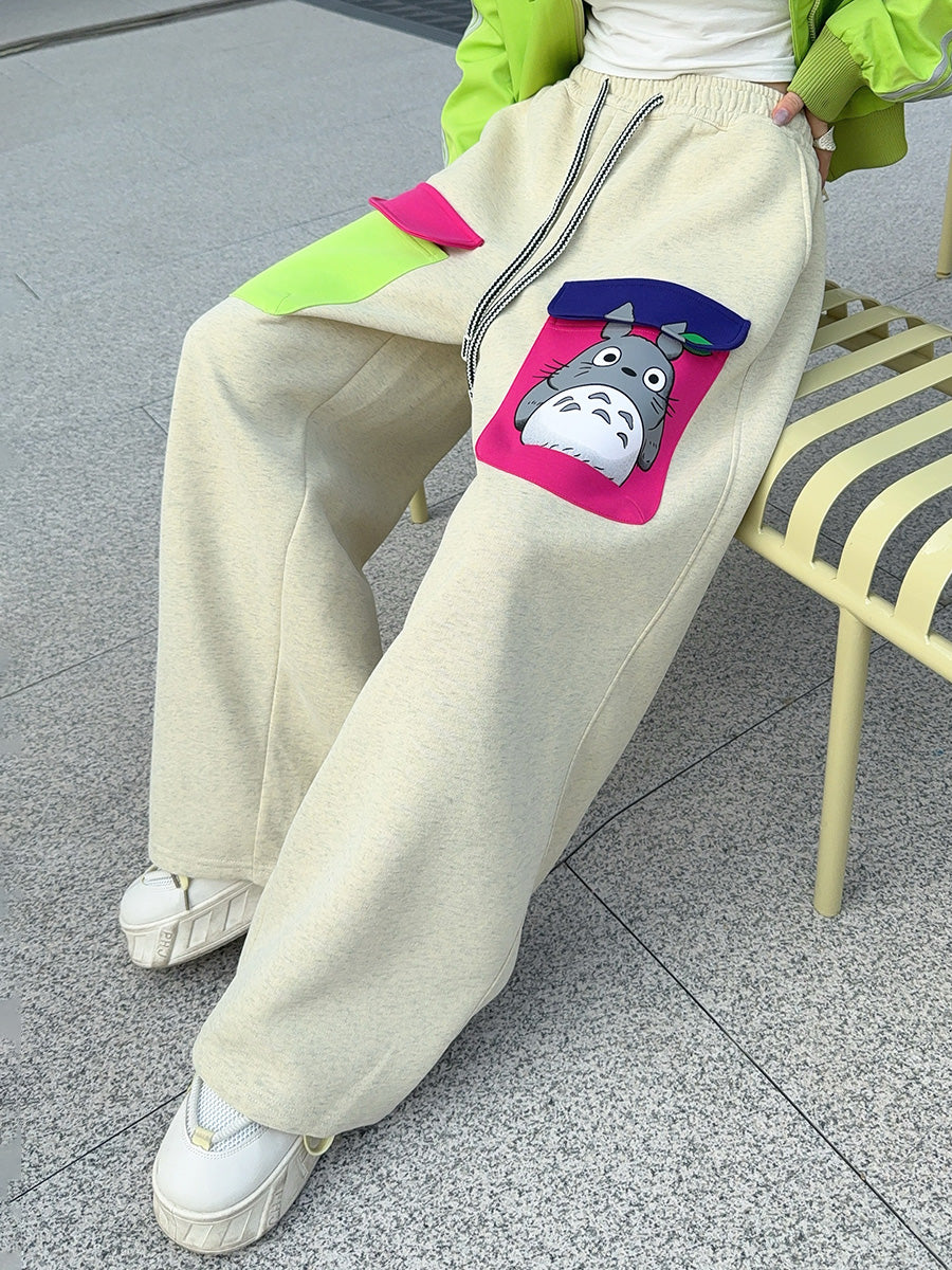 🄶🅁🄾🅄🄽🄳♾🅉🄴🅁🄾25-26SS♾無性別穿搭OverSize美式新款卡通口袋寬管長褲(現貨優惠)
