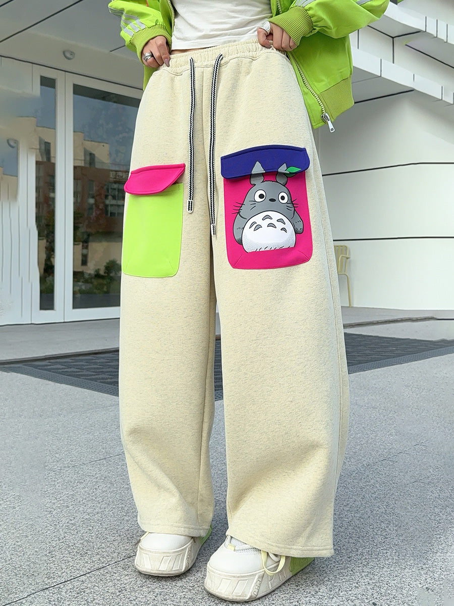 🄶🅁🄾🅄🄽🄳♾🅉🄴🅁🄾25-26SS♾無性別穿搭OverSize美式新款卡通口袋寬管長褲(現貨優惠)