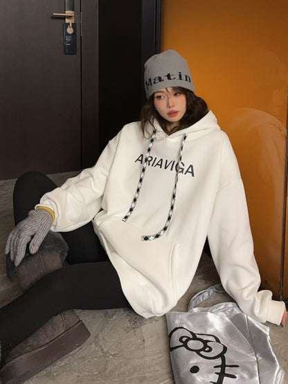 🄶🅁🄾🅄🄽🄳♾🅉🄴🅁🄾25-26SS♾無性別穿搭OverSize美式新款亮片老鷹連帽長袖上衣T-SHIRT(現貨優惠)