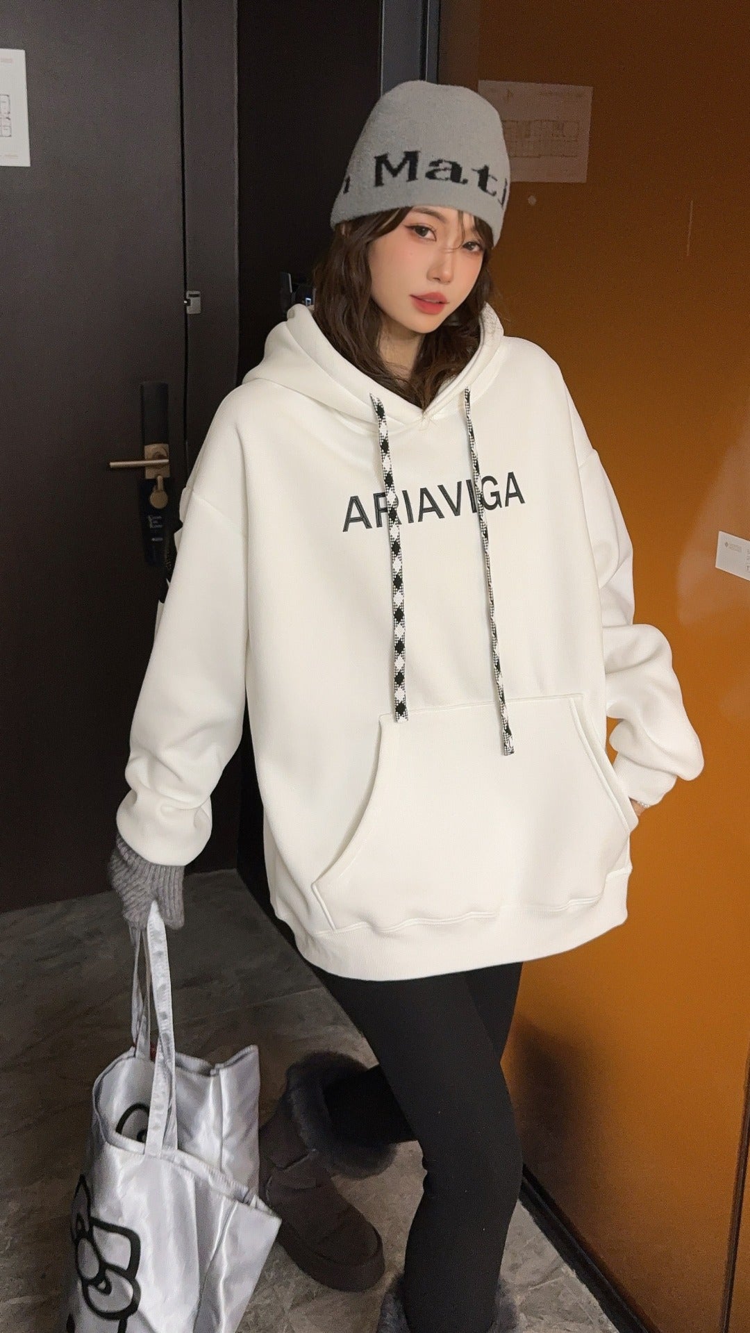 🄶🅁🄾🅄🄽🄳♾🅉🄴🅁🄾25-26SS♾無性別穿搭OverSize美式新款亮片老鷹連帽長袖上衣T-SHIRT(現貨優惠)