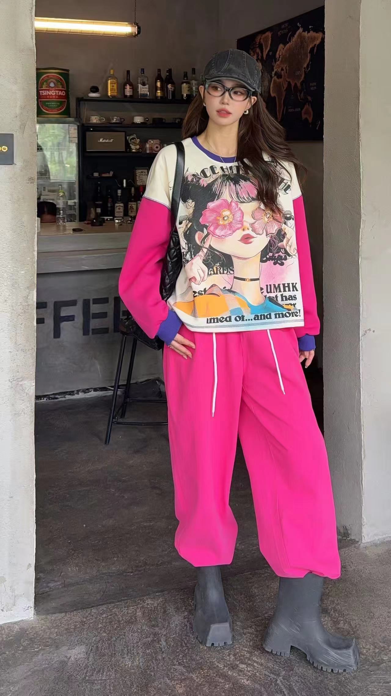 🄶🅁🄾🅄🄽🄳♾🅉🄴🅁🄾25-26SS♾無性別穿搭OverSize美式新款花漾少女長袖上衣T-SHIRT(現貨優惠)