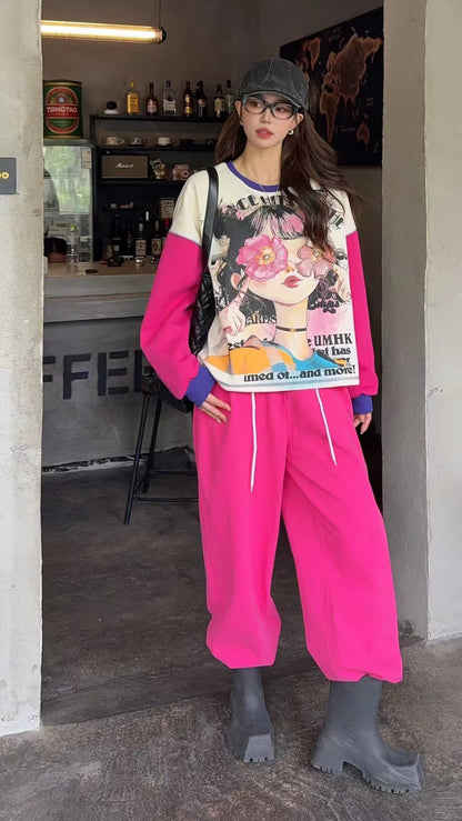 🄶🅁🄾🅄🄽🄳♾🅉🄴🅁🄾25-26SS♾無性別穿搭OverSize美式新款花漾少女長袖上衣T-SHIRT(現貨優惠)