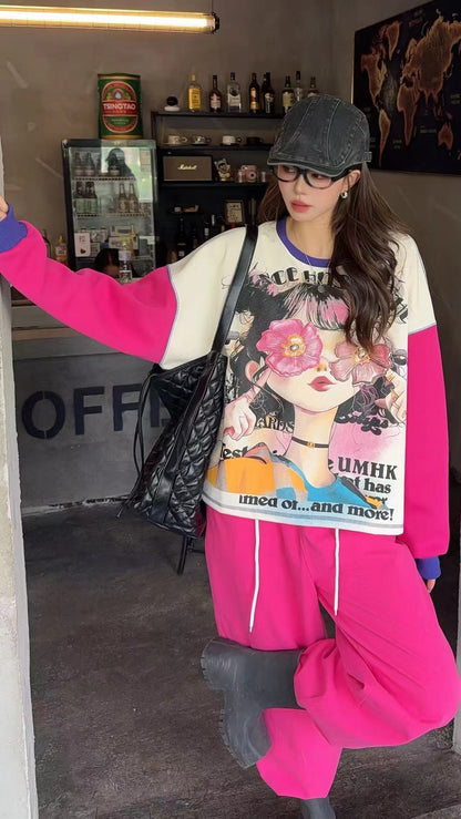 🄶🅁🄾🅄🄽🄳♾🅉🄴🅁🄾25-26SS♾無性別穿搭OverSize美式新款花漾少女長袖上衣T-SHIRT(現貨優惠)