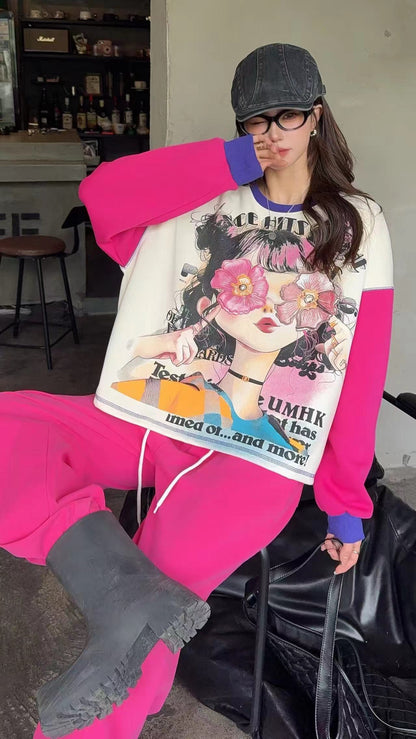 🄶🅁🄾🅄🄽🄳♾🅉🄴🅁🄾25-26SS♾無性別穿搭OverSize美式新款花漾少女長袖上衣T-SHIRT(現貨優惠)