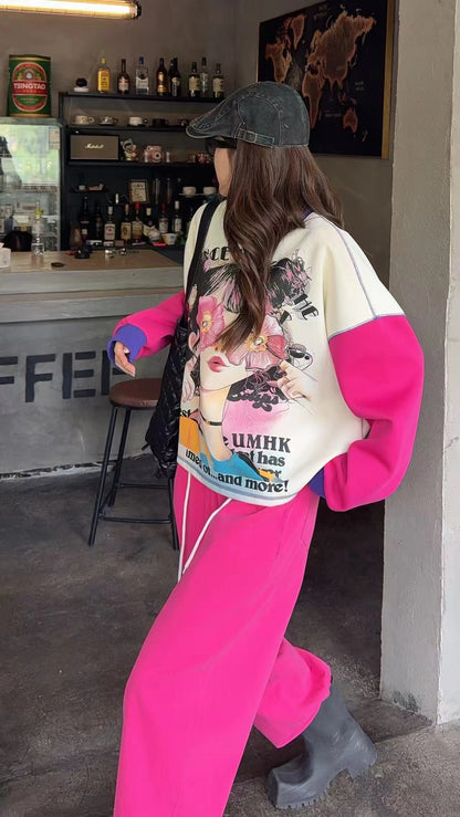 🄶🅁🄾🅄🄽🄳♾🅉🄴🅁🄾25-26SS♾無性別穿搭OverSize美式新款花漾少女長袖上衣T-SHIRT(現貨優惠)