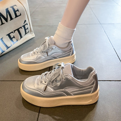 𝔾𝕣𝕠𝕦𝕟𝕕ℤ𝕖𝕣𝕠®－Flexing－shoes✥2024✥美式早秋少女系奶油底厚底網球運動鞋(35-40號)Q522