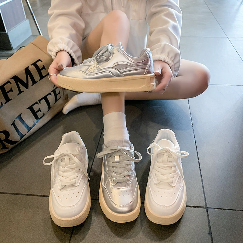 𝔾𝕣𝕠𝕦𝕟𝕕ℤ𝕖𝕣𝕠®－Flexing－shoes✥2024✥美式早秋少女系奶油底厚底網球運動鞋(35-40號)Q522