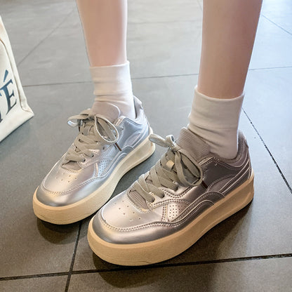 𝔾𝕣𝕠𝕦𝕟𝕕ℤ𝕖𝕣𝕠®－Flexing－shoes✥2024✥美式早秋少女系奶油底厚底網球運動鞋(35-40號)Q522