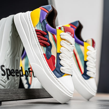 𝔾𝕣𝕠𝕦𝕟𝕕ℤ𝕖𝕣𝕠®－Flexing－shoes✥2025✥美式夏季新款透氣拚彩增高平底休閒滑板鞋LH591