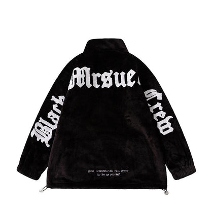 G.Z邁阿密南岸𝔾𝕣𝕠𝕦𝕟𝕕ℤ𝕖𝕣𝕠®✥南裝大佬✥ 美式毛茸茸嘻哈刺繡立領保暖外套(限量)