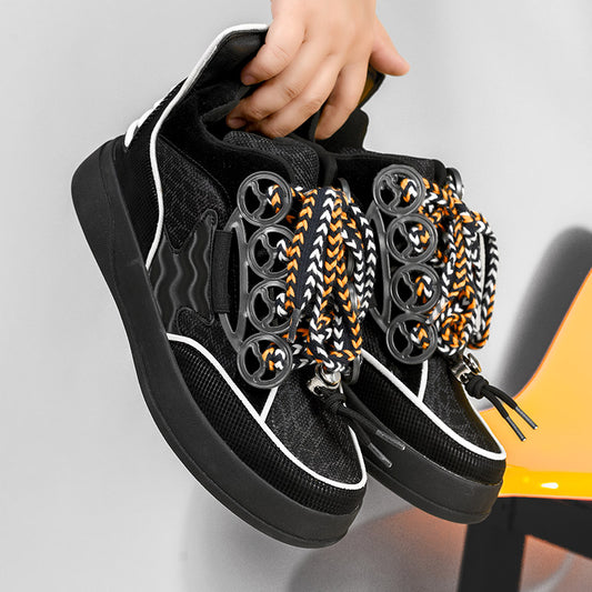 𝔾𝕣𝕠𝕦𝕟𝕕ℤ𝕖𝕣𝕠®－Flexing－shoes✥2025✥美式新款超浮誇中筒平底男女中性休閒滑板鞋1212(限量)