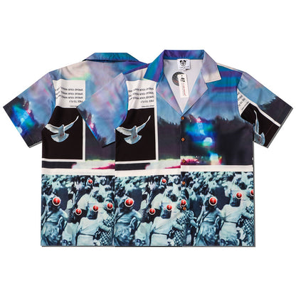 GZ Miami South Shore✥𝔾𝕣𝕠𝕦𝕟𝕕ℤ𝕖𝕣𝕠®✥2023 Southern suit boss/American casual World War II peace dove loose open collar shirt 