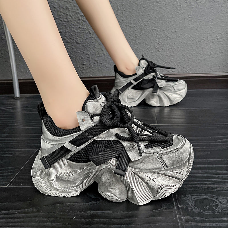 𝔾𝕣𝕠𝕦𝕟𝕕ℤ𝕖𝕣𝕠®－Flexing－shoes✥2024✥美式秋冬新款增高髒髒色系顯瘦女款老爹走路鞋(35-40號)9112