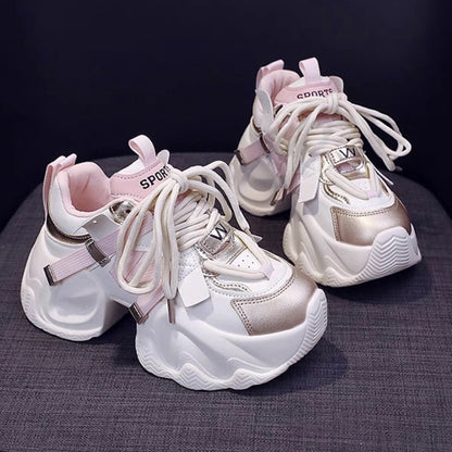 𝔾𝕣𝕠𝕦𝕟𝕕ℤ𝕖𝕣𝕠®－Flexing－shoes✥2024✥美式新潮流超激增高保底8cm減壓雙拼色女款老爹鞋FG1