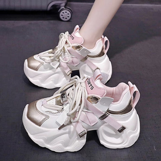 𝔾𝕣𝕠𝕦𝕟𝕕ℤ𝕖𝕣𝕠®－Flexing－shoes✥2024✥美式新潮流超激增高保底8cm減壓雙拼色女款老爹鞋FG1(現貨)