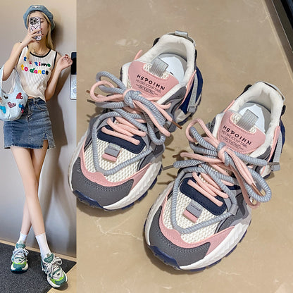 𝔾𝕣𝕠𝕦𝕟𝕕ℤ𝕖𝕣𝕠®－Flexing－shoes✥2024✥美式早秋拼色新款女款增高運動風走路鞋(35-40號)CM995