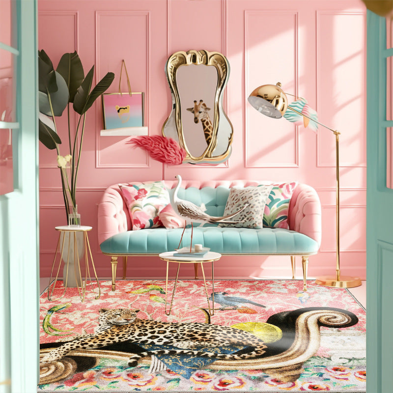 𝔾𝕣𝕠𝕦𝕟𝕕ℤ𝕖𝕣𝕠®－Flexing－居家✥2024✥美式家居生活仿羊絨法式奢華粉色豹客廳臥室地毯地墊