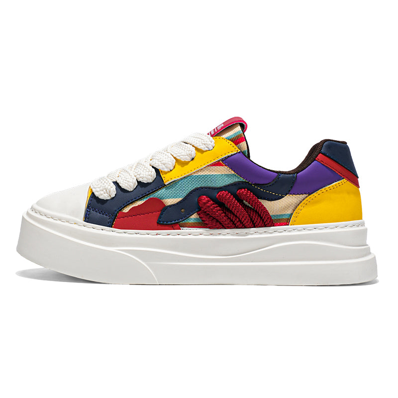 𝔾𝕣𝕠𝕦𝕟𝕕ℤ𝕖𝕣𝕠®－Flexing－shoes✥2025✥美式夏季新款透氣拚彩增高平底休閒滑板鞋LH591