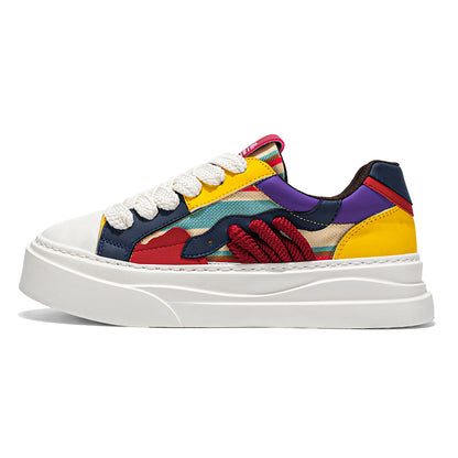 𝔾𝕣𝕠𝕦𝕟𝕕ℤ𝕖𝕣𝕠®－Flexing－shoes✥2025✥美式夏季新款透氣拚彩增高平底休閒滑板鞋LH591