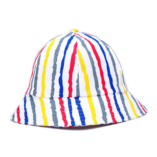✥𝔾𝕣𝕠𝕦𝕟𝕕ℤ𝕖𝕣𝕠®✥Deluxe２０２4年/美式嘻哈休閒彩色直條紋遮陽漁夫帽盆帽