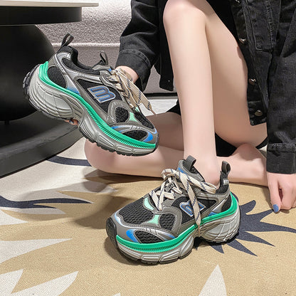 𝔾𝕣𝕠𝕦𝕟𝕕ℤ𝕖𝕣𝕠®－Flexing－shoes✥2024✥美式秋季新款超激增高5cmUP男女情侶款老爹走路鞋1377