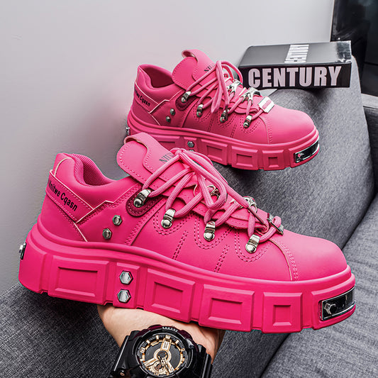 𝔾𝕣𝕠𝕦𝕟𝕕ℤ𝕖𝕣𝕠®－Flexing－shoes✥25-26✥美式秋冬新款復厚底低筒龐克戰靴休閒鞋6165