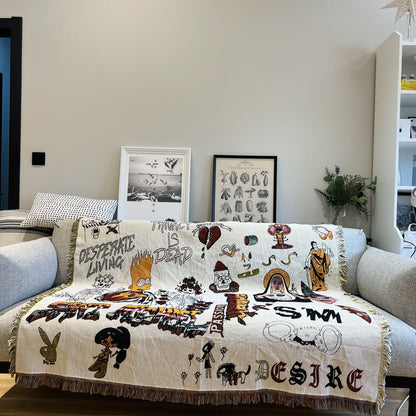 𝔾𝕣𝕠𝕦𝕟𝕕ℤ𝕖𝕣𝕠®－Flexing－居家✥2024✥美式家居生活室內裝飾辛普森塗鴉毛毯空調毯掛毯