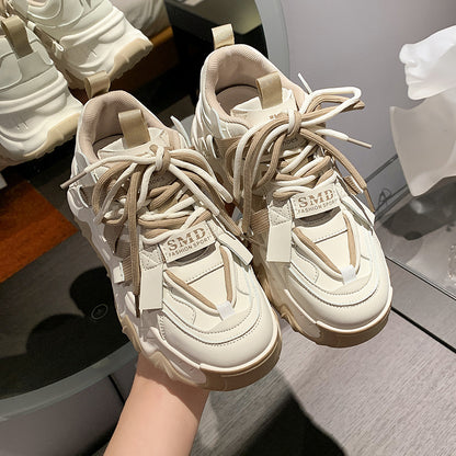 𝔾𝕣𝕠𝕦𝕟𝕕ℤ𝕖𝕣𝕠®－Flexing－shoes✥2024✥美式新潮流增高加厚多鞋帶女款休閒老爹鞋3710