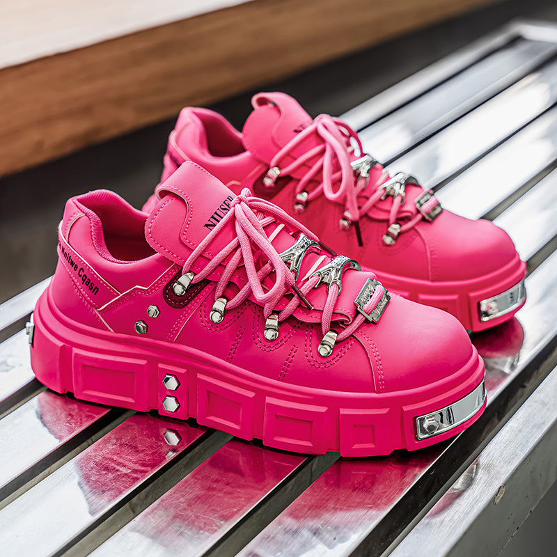 𝔾𝕣𝕠𝕦𝕟𝕕ℤ𝕖𝕣𝕠®－Flexing－shoes✥25-26✥美式秋冬新款復厚底低筒龐克戰靴休閒鞋6165