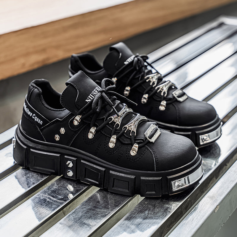 𝔾𝕣𝕠𝕦𝕟𝕕ℤ𝕖𝕣𝕠®－Flexing－shoes✥25-26✥美式秋冬新款復厚底低筒龐克戰靴休閒鞋6165