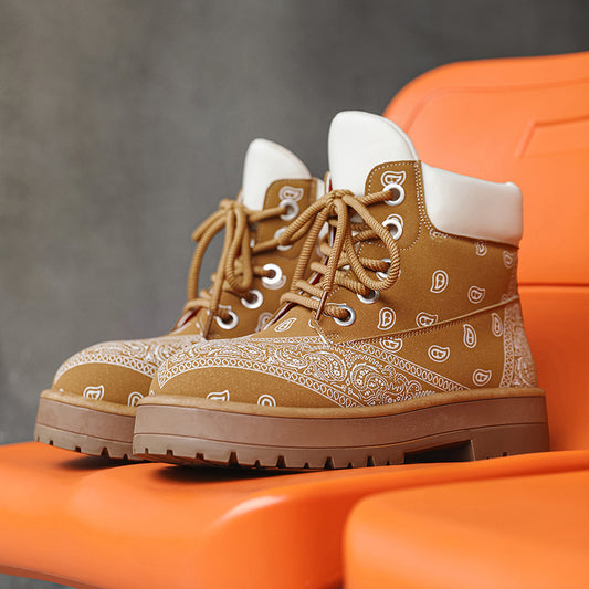 𝔾𝕣𝕠𝕦𝕟𝕕ℤ𝕖𝕣𝕠®－Flexing－shoes✥2026✥美式🔥復古經典中筒腰果花休閒靴子YZ10