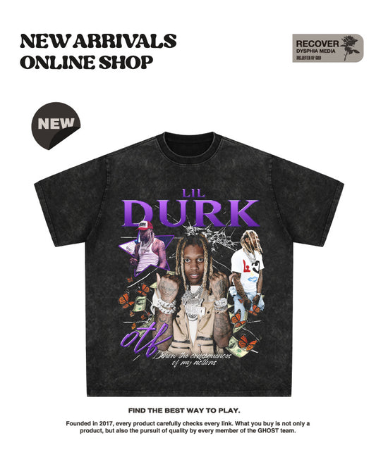 G.Z 邁阿密南岸✥𝔾𝕣𝕠𝕦𝕟𝕕ℤ𝕖𝕣𝕠®✥２０２4南裝大佬/美式嘻哈Lil-Durk寬鬆厚磅數純棉男女中性T-Shirt上衣