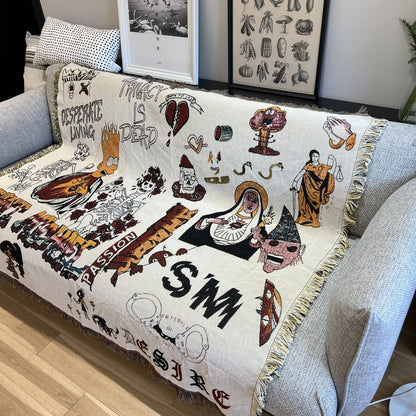 𝔾𝕣𝕠𝕦𝕟𝕕ℤ𝕖𝕣𝕠®－Flexing－居家✥2024✥美式家居生活室內裝飾辛普森塗鴉毛毯空調毯掛毯
