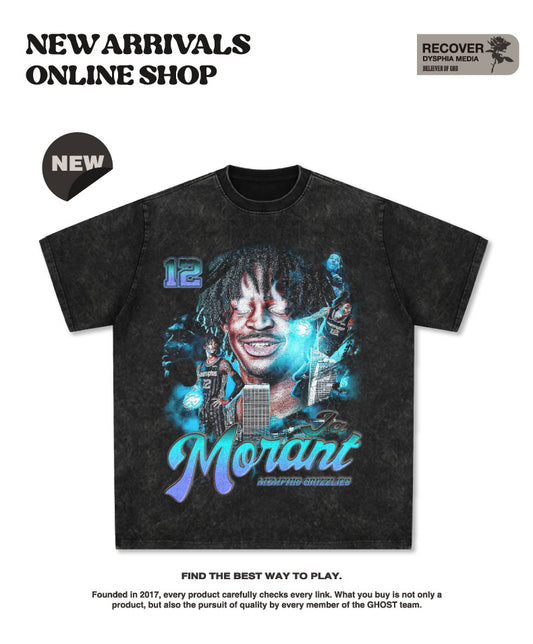 G.Z 邁阿密南岸✥𝔾𝕣𝕠𝕦𝕟𝕕ℤ𝕖𝕣𝕠®✥２０２4南裝大佬/美式嘻哈Ja Morant寬鬆厚磅數純棉男女中性T-Shirt上衣