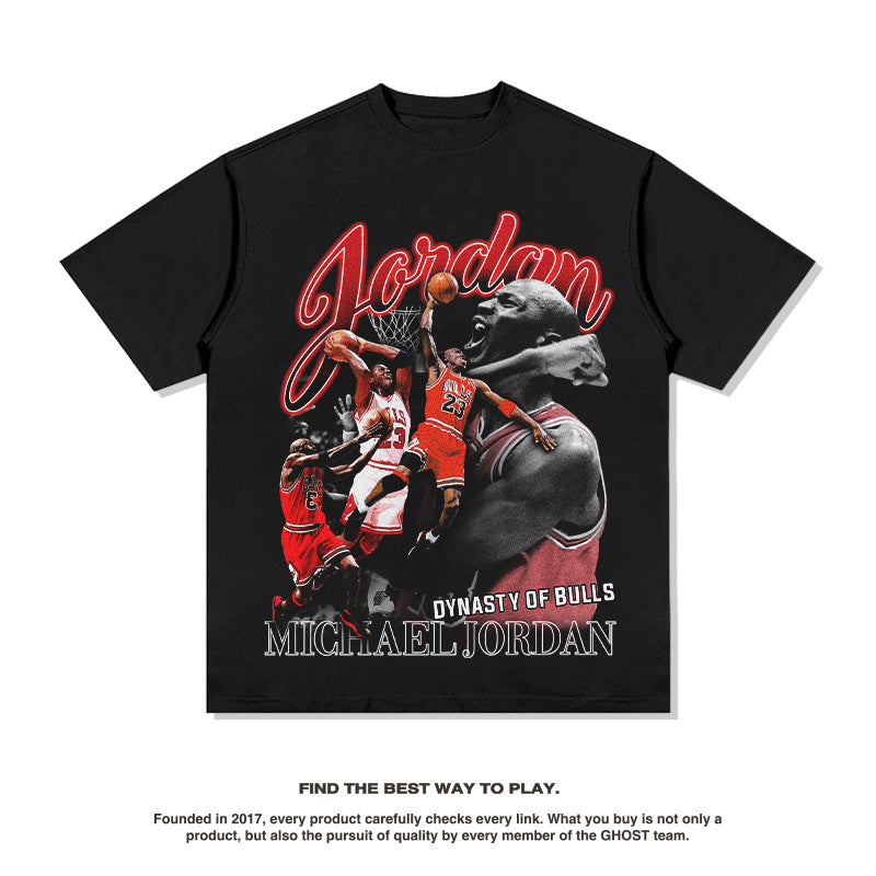 GZ Miami South Shore✥𝔾𝕣𝕠𝕦𝕟𝕕ℤ𝕖𝕣𝕠®✥2023 South suit big guy/super thick pound-American casual 97' full version Chicago Jordan heavyweight neutral short-sleeved T-Shirt 