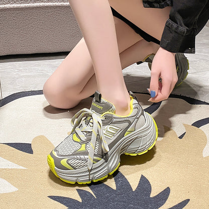 𝔾𝕣𝕠𝕦𝕟𝕕ℤ𝕖𝕣𝕠®－Flexing－shoes✥2024✥美式秋季新款超激增高5cmUP男女情侶款老爹走路鞋1377