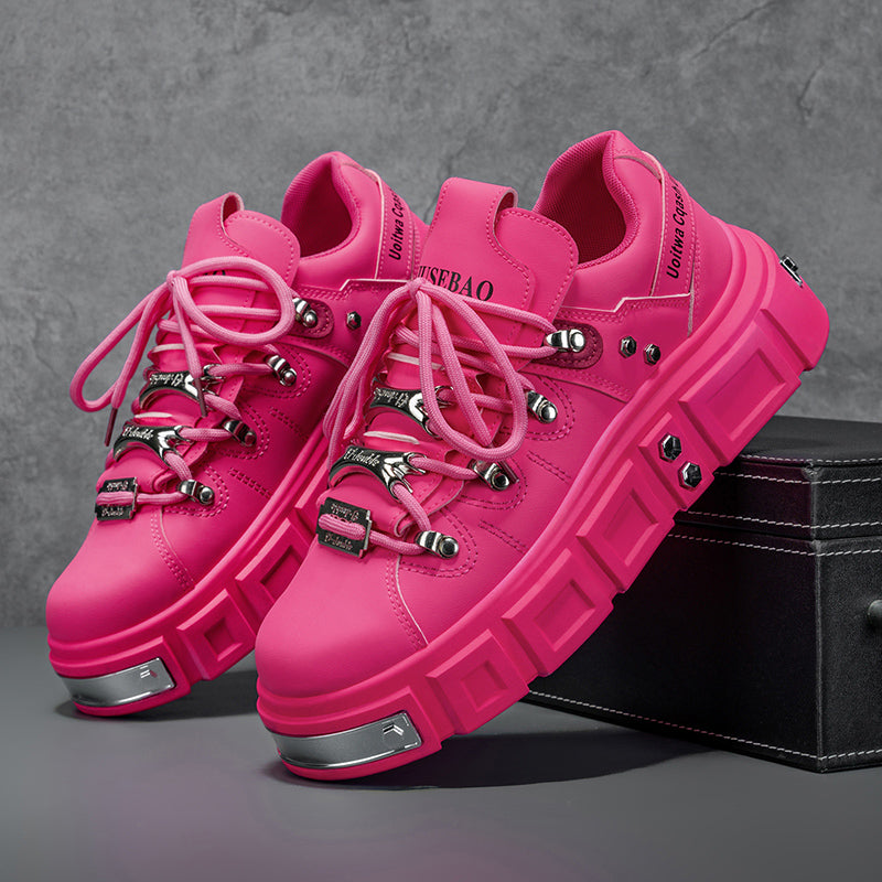 𝔾𝕣𝕠𝕦𝕟𝕕ℤ𝕖𝕣𝕠®－Flexing－shoes✥25-26✥美式秋冬新款復厚底低筒龐克戰靴休閒鞋6165