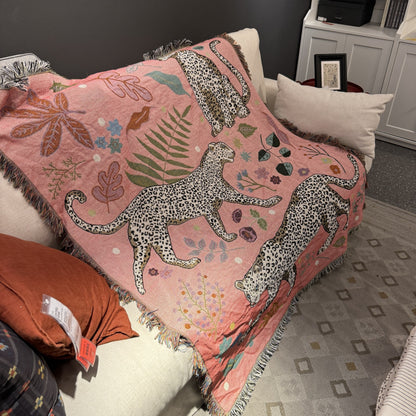 𝔾𝕣𝕠𝕦𝕟𝕕ℤ𝕖𝕣𝕠®－Flexing－居家✥2024✥美式家居生活室內裝飾粉色獵豹毛毯空調毯掛毯
