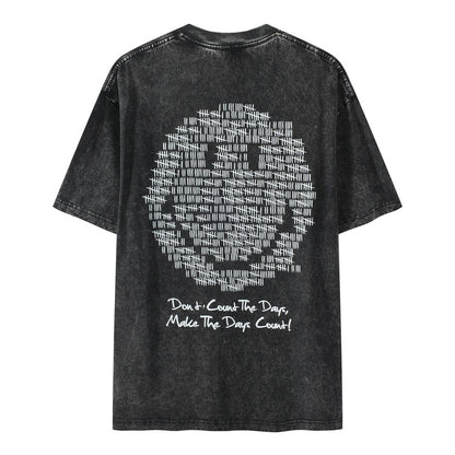 G.Z LA西岸 2024 春夏新款【✟純愛西岸✟】歐美雙面笑臉印花寬鬆全棉洗水T-Shirt