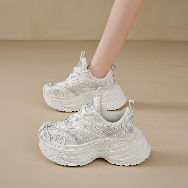 𝔾𝕣𝕠𝕦𝕟𝕕ℤ𝕖𝕣𝕠®－Flexing－shoes✥2024✥美式早秋新款超激高女款增高6cmUp老爹走路鞋(35-40號)9616