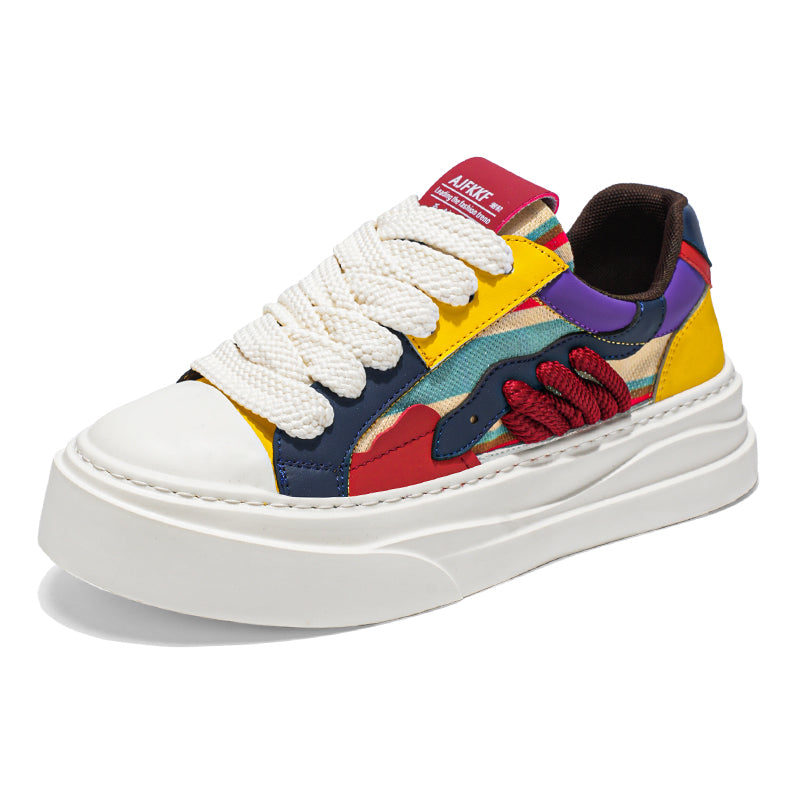 𝔾𝕣𝕠𝕦𝕟𝕕ℤ𝕖𝕣𝕠®－Flexing－shoes✥2025✥美式夏季新款透氣拚彩增高平底休閒滑板鞋LH591