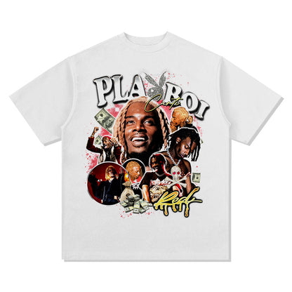 G.Z 邁阿密南岸✥𝔾𝕣𝕠𝕦𝕟𝕕ℤ𝕖𝕣𝕠®✥２０２4南裝大佬/美式嘻哈Playboi Carti寬鬆厚磅數純棉男女中性T-Shirt上衣