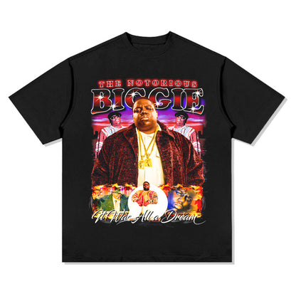 G.Z 邁阿密南岸✥𝔾𝕣𝕠𝕦𝕟𝕕ℤ𝕖𝕣𝕠®✥２０２4南裝大佬/美式嘻哈Biggie寬鬆厚磅數純棉男女中性T-Shirt上衣