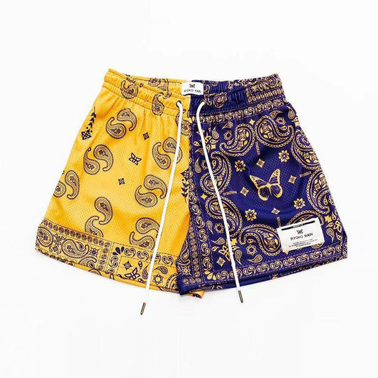 GZ Miami South Shore✥𝔾𝕣𝕠𝕦𝕟𝕕ℤ𝕖𝕣𝕠®✥2023 Southern suit big guy/GZ American outdoor casual neutral sports purple gold amoeba quarter shorts and ball pants 