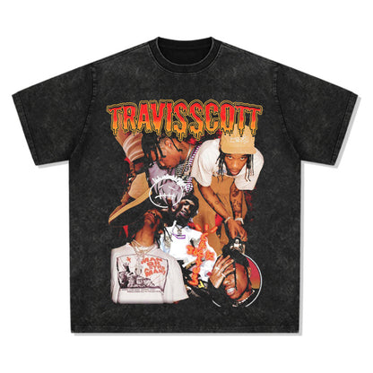 G.Z 邁阿密南岸✥𝔾𝕣𝕠𝕦𝕟𝕕ℤ𝕖𝕣𝕠®✥２０２4南裝大佬/美式嘻哈Travis Scott寬鬆厚磅數純棉男女中性T-Shirt上衣