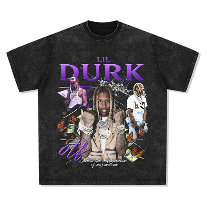 G.Z 邁阿密南岸✥𝔾𝕣𝕠𝕦𝕟𝕕ℤ𝕖𝕣𝕠®✥２０２4南裝大佬/美式嘻哈Lil-Durk寬鬆厚磅數純棉男女中性T-Shirt上衣