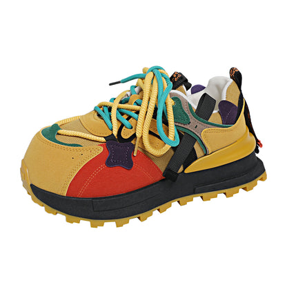 𝔾𝕣𝕠𝕦𝕟𝕕ℤ𝕖𝕣𝕠®－Flexing－shoes✥25-26年✥美式新款厚底增高拚色4.5cm女款老爹休閒鞋(35-40號)2523