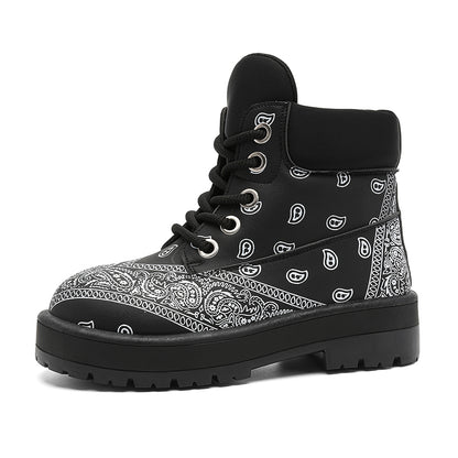 𝔾𝕣𝕠𝕦𝕟𝕕ℤ𝕖𝕣𝕠®－Flexing－shoes✥2026✥美式🔥復古經典中筒腰果花休閒靴子YZ10