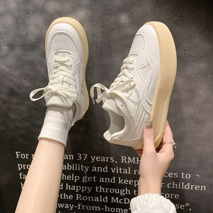 𝔾𝕣𝕠𝕦𝕟𝕕ℤ𝕖𝕣𝕠®－Flexing－shoes✥2024✥美式早秋少女系奶油底厚底網球運動鞋(35-40號)Q522